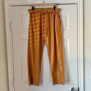 Zara Cognac Faux Leather Joggers